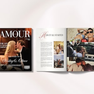 Canva Couple Magazine Template, Personalized One Year Anniversary Gift For Boyfriend and Girlfriend, Gifts For Him And Her image 11