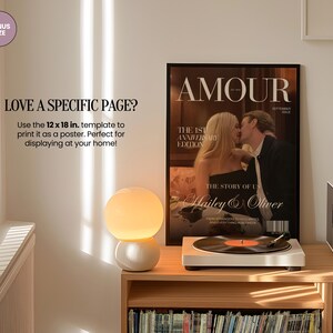 Canva Couple Magazine Template, Personalized One Year Anniversary Gift For Boyfriend and Girlfriend, Gifts For Him And Her image 13