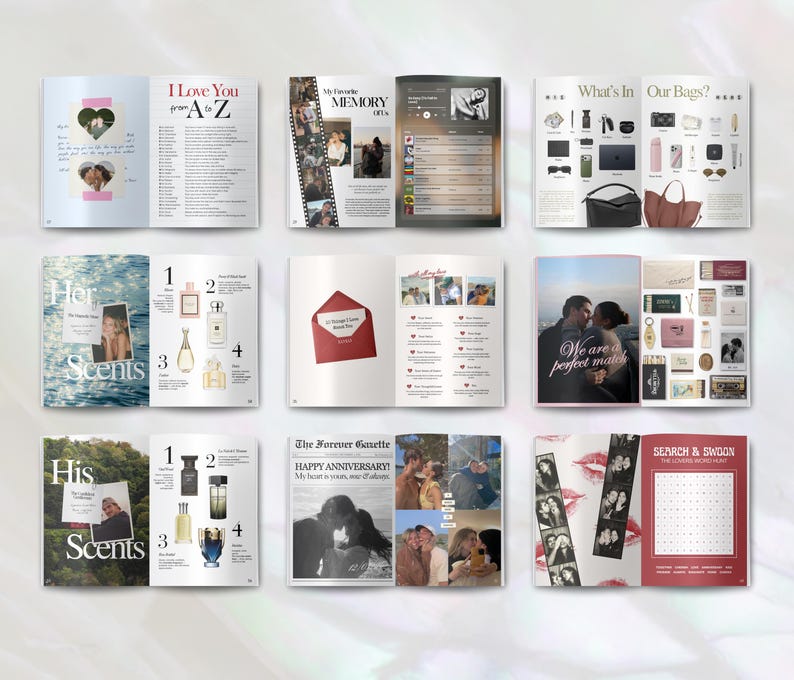 Anniversary Magazine Template, Custom Valentines Gift for Boyfriend and ...
