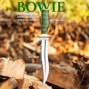 Steel Blade Bowie Knife | Hunting & Camping Tool | Unique Gift | Gift for Him | Collector&#39;s Knife | Gift | Knife | Outdoor Knife
