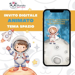 Invito Animato Tema Spazio | Video Digitale Personalizzato | Compleanno Bambini, Festa Galattica