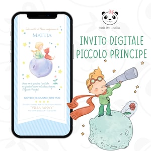 Invito digitale fiabe bambino e bambina | Piccolo Principe, Cappuccetto Rosso, Minnie, giostra carosello | Personalizzato | WhatsApp