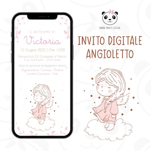Invito digitale battesimo e comunione bambino/a | Angioletto, piccolo marinaio, calice religioso | Personalizzato PNG | WhatsApp e social
