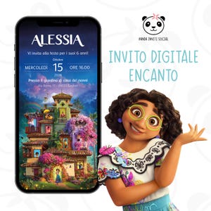 Digitale Disney-Geburtstagseinladung für Jungen und Mädchen | Encanto, Inside Out, Nemo, Winnie the Pooh | Benutzerdefiniertes PNG | WhatsApp | Film