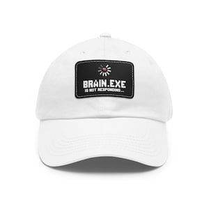 Funny Dad Hat with Leather Patch - Geeky Gift, Casual Style, Brain Humor, Father&#39;s Day, Techie Accessory