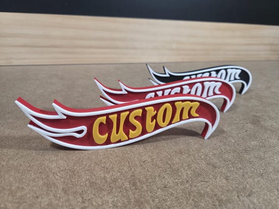 Hot Wheels Style Custom Name Personalized Sign - 3D Printed Desk Accessory Party Decoration