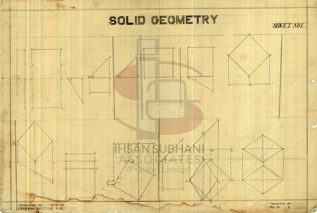 SOLID GEOMETRY | Hand-drawn 3D Shapes & Geometric Constructions - Etsy