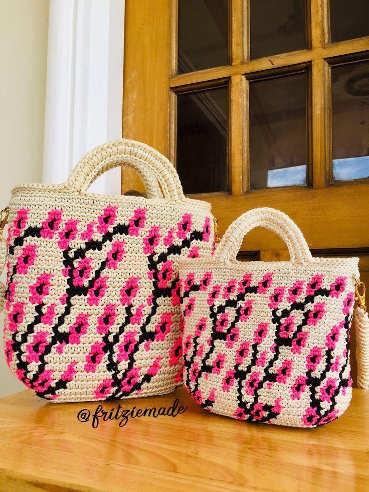 40 Market Bag Crochet Patterns for Reusable Totes, Mesh Shoppers, and Everyday Carryalls 22 Sakura Market Bag Japanese Cherry Blossom Tote