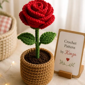 Crochet Flower Pot | Mini Amigurumi Roses & Lilies | Crochet Bouquet | Home Decor