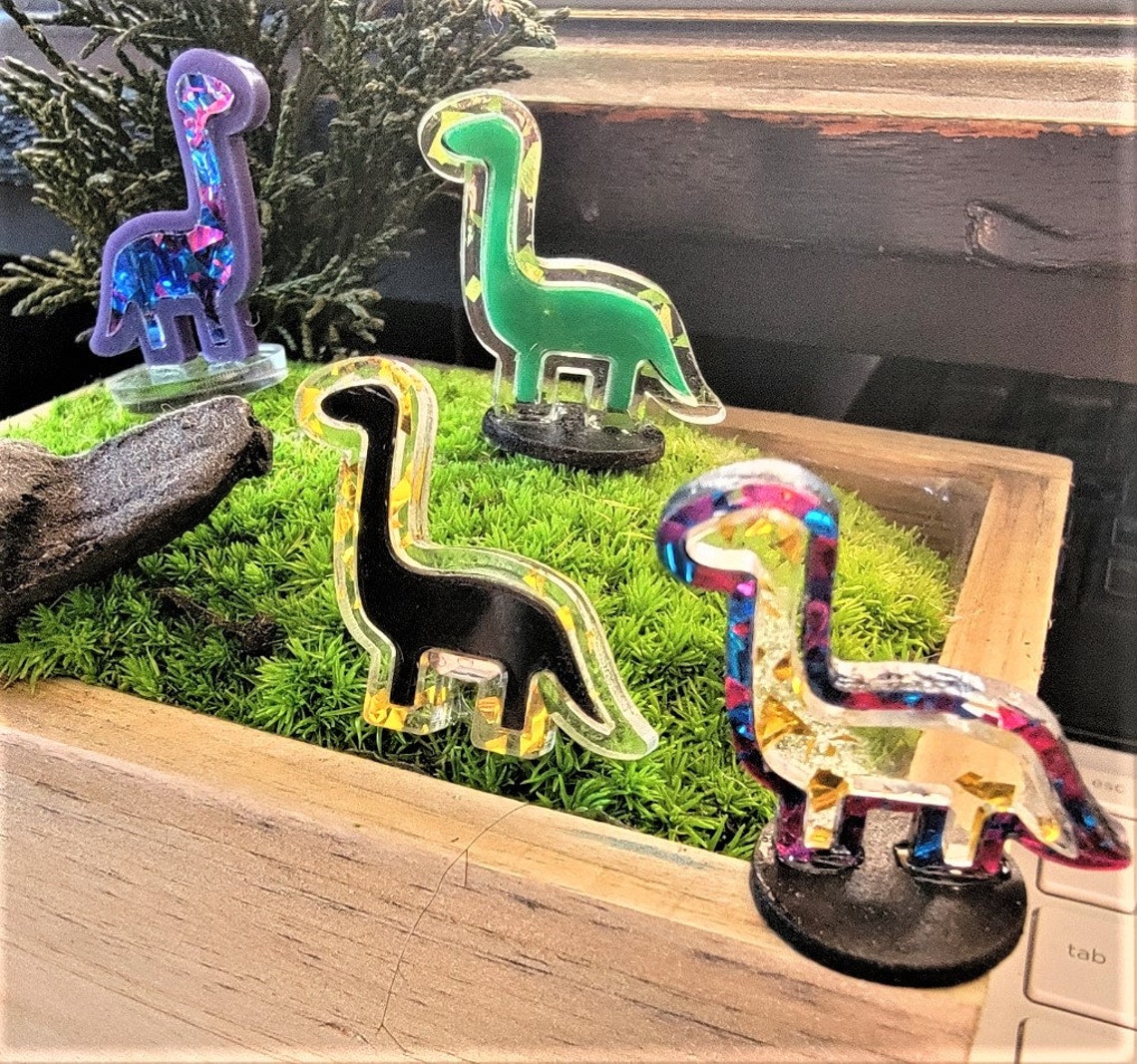 Tiny dinosaur-Brontosaurus in acrylic-Miniature brontosaurus | Etsy