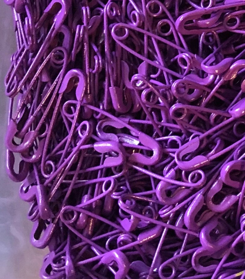 150 Plus Colored Safety pins Plum Purple 3/4 inch metal coiled Etsy