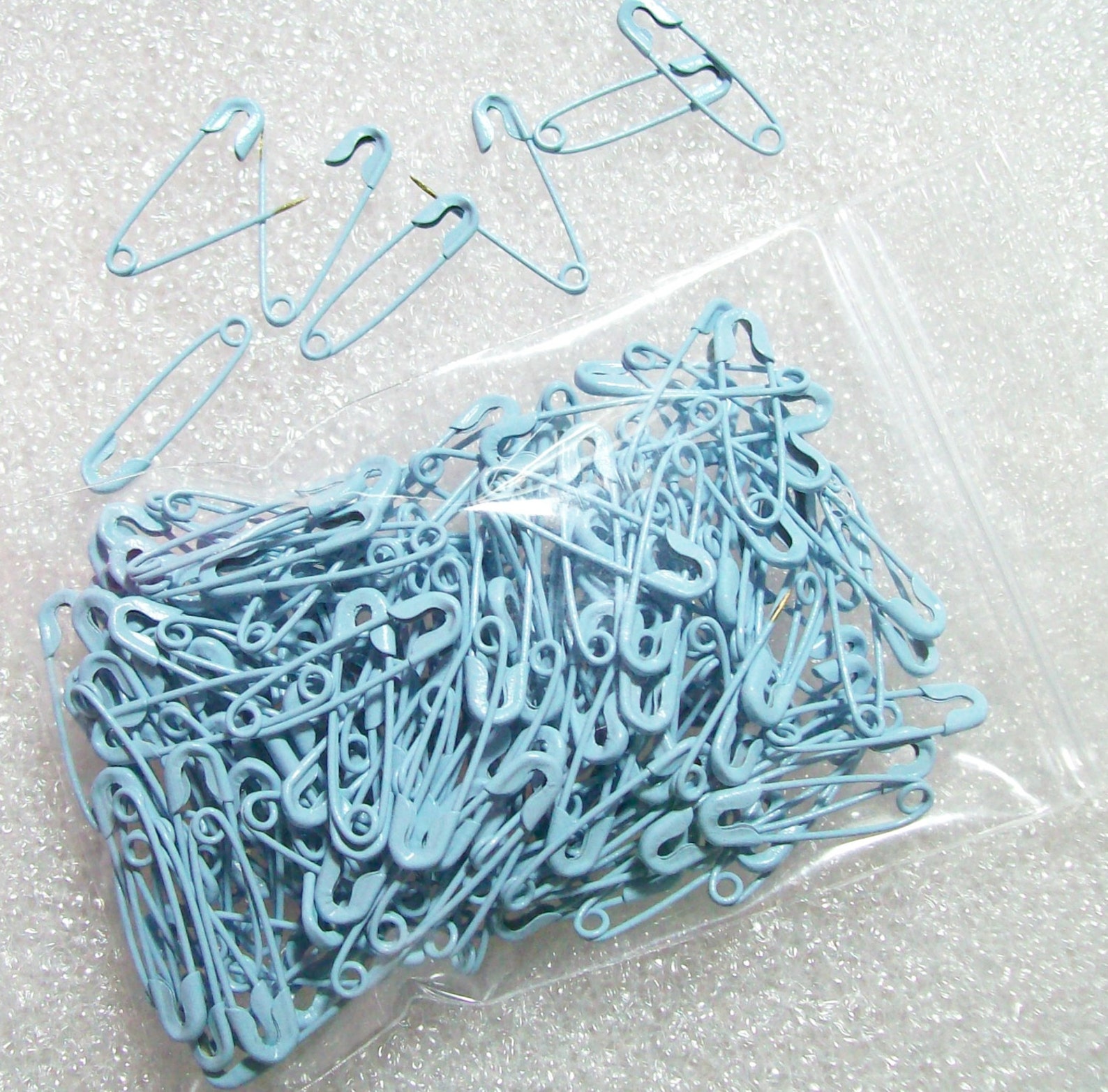 150 Plus Colored Safety pins Light Baby Blue 3/4 inch metal Etsy