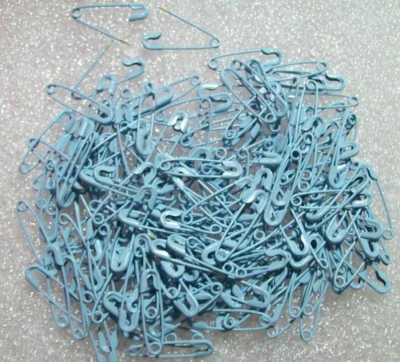 150 Plus Colored Safety pins Light Baby Blue 3/4 inch metal Etsy