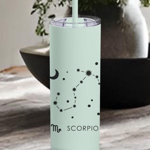 Scorpio Zodiac Tumbler - Personalized Matte Drinkware for Astrology Lovers, 20oz Astro Mug, Celestial Barware, Gift for Birthdays, Horoscope