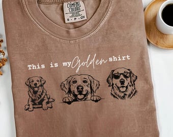 Comfort Colors Golden Retriever Shirt, Funny Golden Dog Lover Gift, Retro Golden Puppy Tee, Custom Golden Retriever Owner Shirt