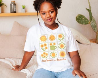 Sunflower Graphic T-Shirt: Positive Vibes Unisex Tee