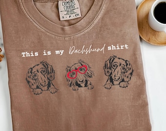Comfort Colors Wiener Dog Shirt, Funny Dachshund Lover Tee, Long Haired Doxie Gift, Sausage Dog Shirt, Cute Pet Mom Graphic Tee