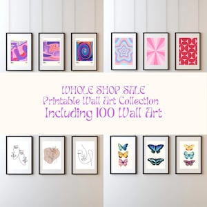 WHOLE SHOP SALE, 100 Bundle Wall Art, Gallery Wall Art, Printable Wall Art, Eclectic Gallery Set, Maximalist Wall Art, Trendy Prints