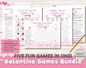 Galentine’s Day Games Printable Valentine's Day Party Bundle Ladies Night Game Ideas Girls Night In Games Bundle Printable Digital