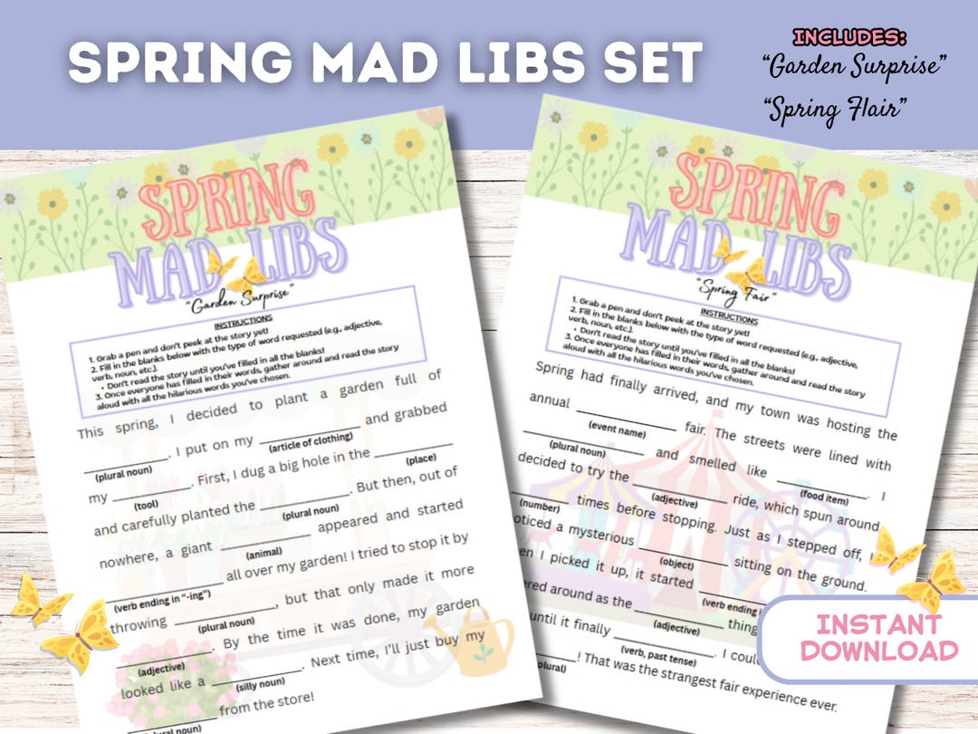 Spring Mad Libs, Party Games, Spring Birthday, Spring Games, Fun Spring ...