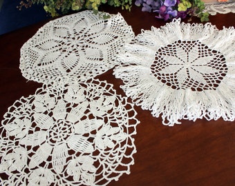 Large Light Ecru Doily Chunky Thread 16184 or Centerpiece ...