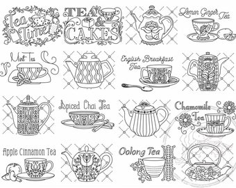 Embroidery Patterns Book, Aunt Martha's, Tea Time, Magazine, Hot Iron Transfers, Teacups and Teapots, Pattern Book 413