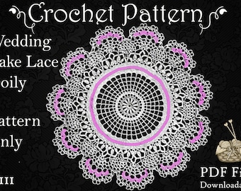 PATTERN - Wedding Cake Doily, Crochet Pattern for 14 Inch Doily, Old Pattern Reproduced in PDF Format 111