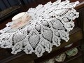 Large White Doily, 22 Inch Crochet Doily, or Centerpiece, Pineapple Design 18417