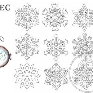 Hot Iron Transfers, For Embroidery, Textile Painting, Needlepoint, Wearable Art, Aunt Martha&#39;s, SPEC, Snowflakes