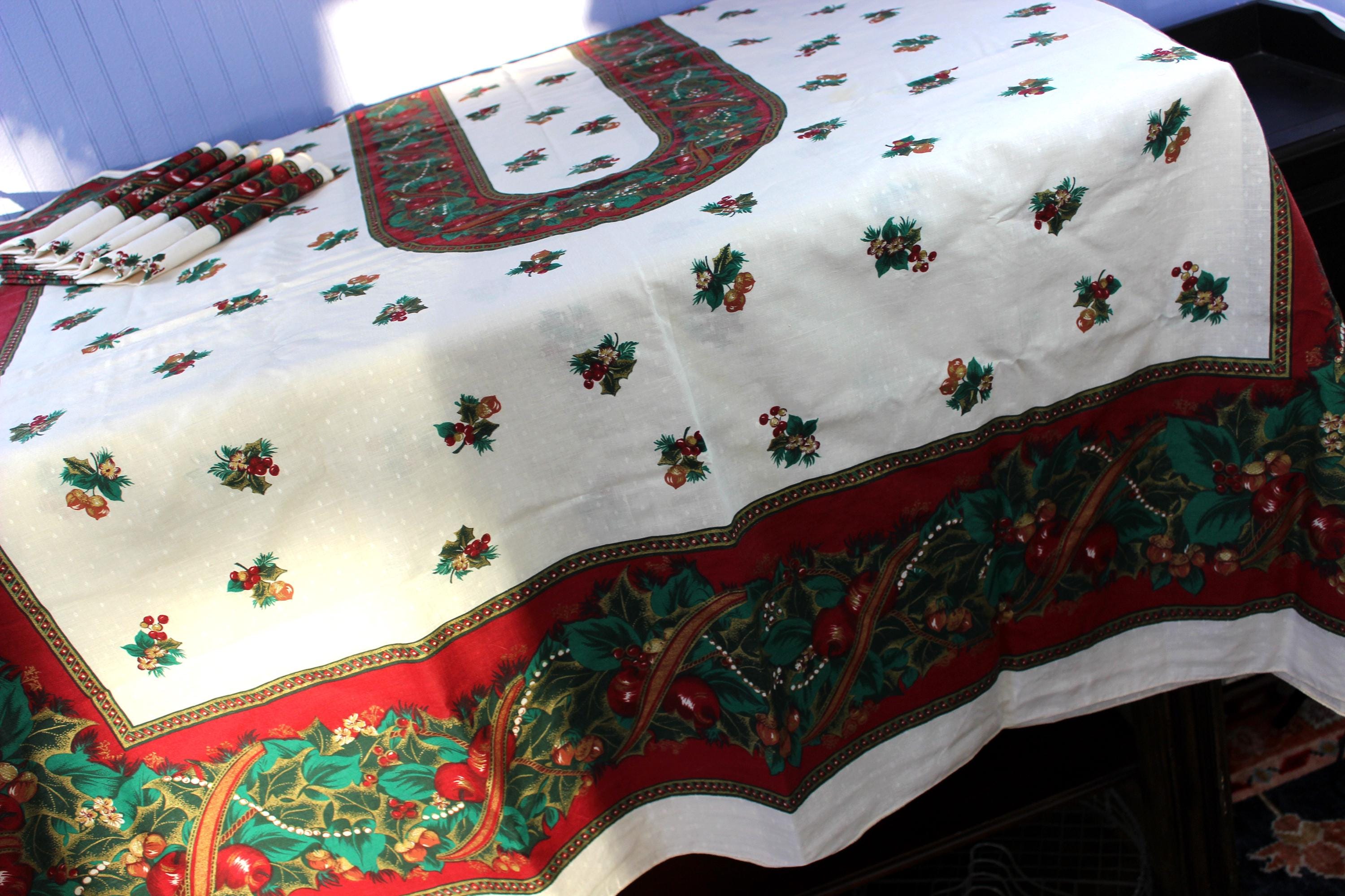 WONDERFUL ANTIQUE HAND CRAFTED WHITE LINEN TABLECLOTH 130 X  Vintage China handmade embroidery 100% cotton tablecloth set of 12 pcs NWT main image 1