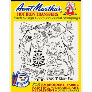 Aunt Marthas 3785 T Shirt Fun Hot Iron Transfer Pattern Cute Animals Embroidery Designs Baby Clothes
