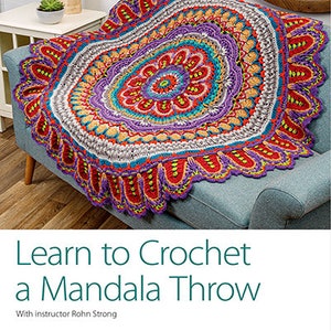 Learn to Crochet a Mandala Throw, DVD Patterns, Instructions for a Crocheted Mandala, Colorful Throw to Make, Annie&#39;s Crafts CDV30D