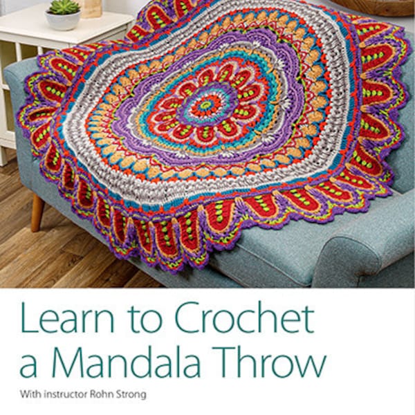 Learn to Crochet a Mandala Throw, DVD Patterns, Instructions for a Crocheted Mandala, Colorful Throw to Make, Annie's Crafts CDV30D