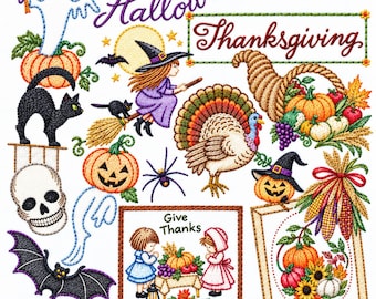 Aunt Martha's Halloween & Thanksgiving Hot Iron Transfer Pattern #3810