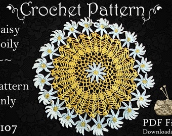 PATTERN - Daisy Doily, Crochet Pattern for Daisy Pattern Doily, Old Pattern Lovingly Reproduced in PDF Format 107