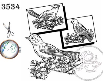 Aunt Martha's 3534, Birds Galore, Transfer Patterns, Hot Iron Transfers, Bird Motif Patterns, Embroidery and Crafts