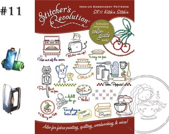 Stitcher's Revolution, SR11, Kitchin Stitchin, NEW Transfer Pattern, Hot Iron Transfers, Uncut, Unopened Transfers