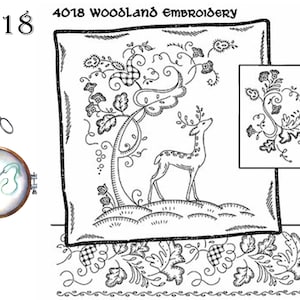 Woodland Embroidery, 4018, Transfer Pattern, Hot Iron Transfers, Aunt Martha&#39;s, New Transfers