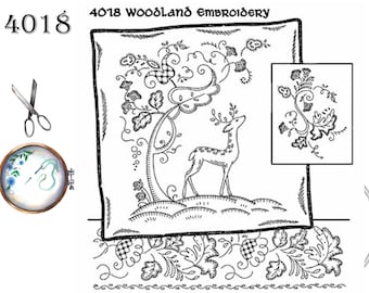 Woodland Embroidery, 4018, Transfer Pattern, Hot Iron Transfers, Aunt Martha's, New Transfers