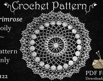 PATTERN - Primrose Path Doily, Crochet Pattern for Approx 12 Inch Doily, Old Pattern Lovingly Reproduced in PDF Format 122