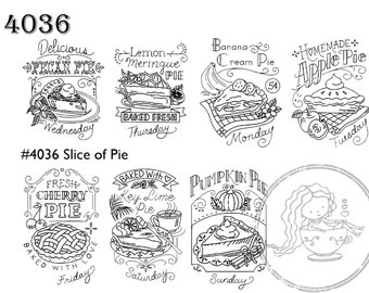 New Aunt Martha's 4036, A Slice of Pie, Transfer Pattern, Hot Iron Transfers, Uncut, Unopened Transfers