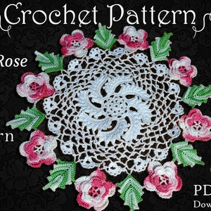 PATTERN - Irish Rose Doily, Crochet Pattern for 7 to 10 Inch Doily, Old Pattern Lovingly Reproduced in PDF Format 121