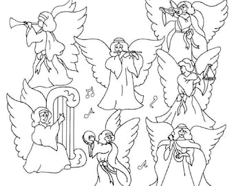 Aunt Martha's, 3885, Angelic Ensemble, Embroidery, Transfer Pattern