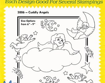 Aunt Martha's®, Hand Embroidery, Transfer Pattern, 3886 Cuddly Angels