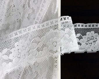 2 Inch Wide Lace, 5yds, Synthetic Lace, Sewing Supplies, Lace Trims, White Lace 17672