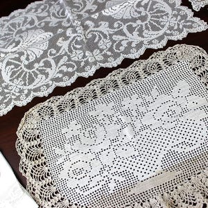 8 Vintage Linen and Crochet Lace Doilies | Assorted Handmade Doily Lot 18685