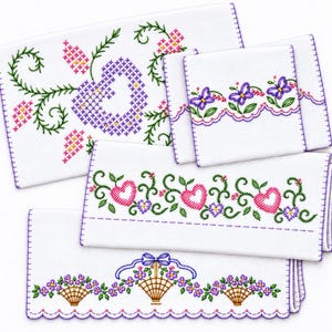 Aunt Marthas 3660 Cross Stitch for Linens Embroidery Transfer Pattern Hot Iron Transfers Uncut Unopened
