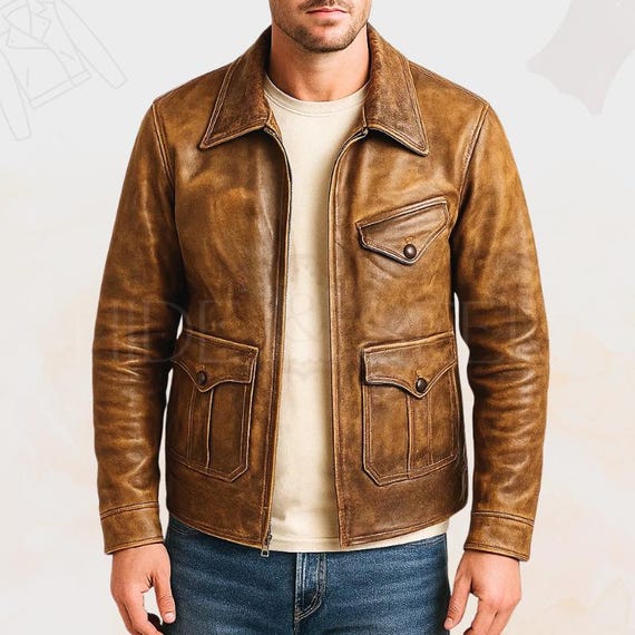 ジャケット・アウター vintage western design tailored jacket Handmade Vintage Retro Tan Cowboy Leather Jacket – 1920s Heritage
