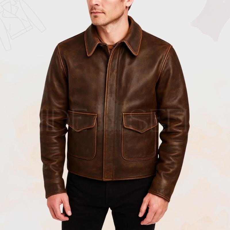 80s Leather Bomber - Etsy