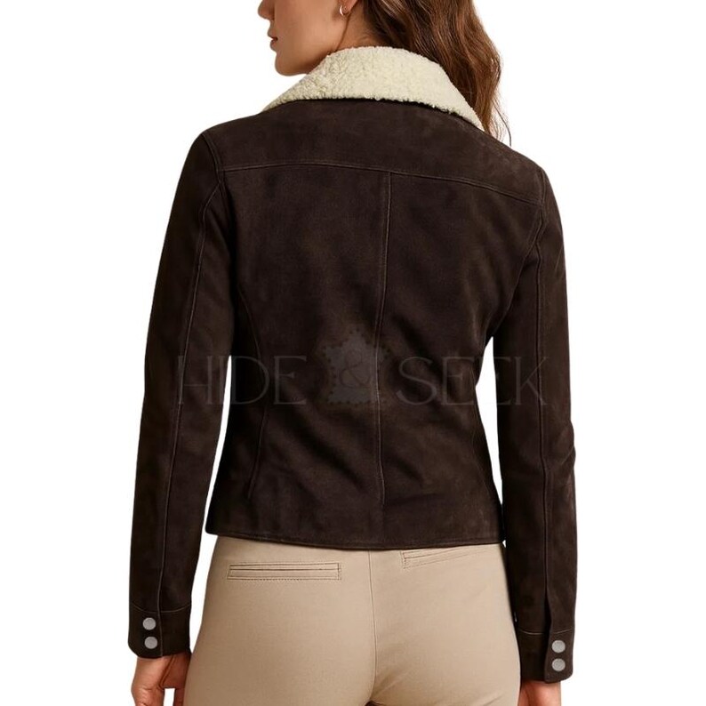 back-view-of-womens-slim-fit-suede-biker-jacket-dark-brown